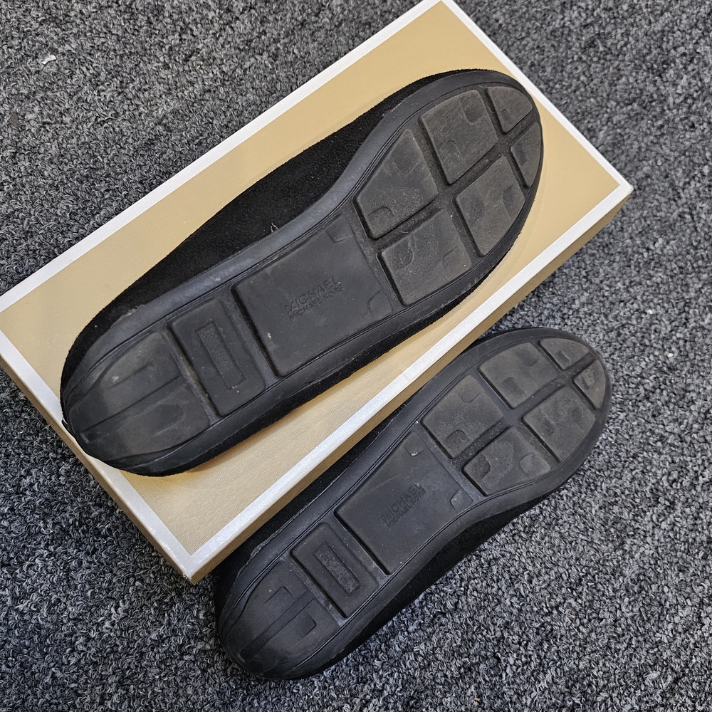 Michael Kors Black Rover Academia Faux Suede And Patent Girl's Flats Size 4 - Picture 6 of 7